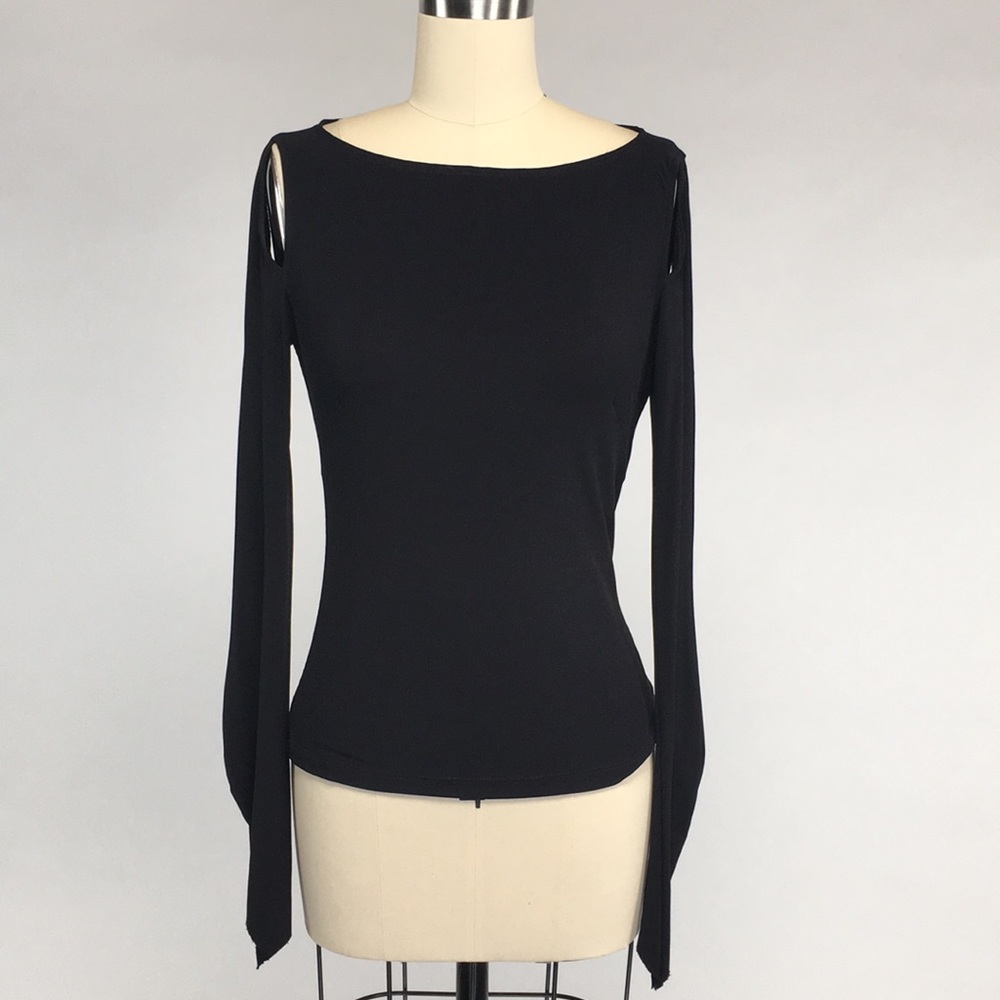Maria Bianca Negro Black Long Sleeve Top